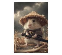 Puzzle pour Adolescents 75x50cm/1000pcs Hamster Samurai Warrior Puzzle À Monter Soi-même - Jouets pour Améliorer La Mémoire - Cadeaux Uniques pour Un Anniversaire Ou Noël 75x50cm/1000pcs
