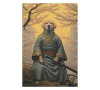 Puzzle pour Adolescents 75x50cm/1000pcs Labrador The Samurai Puzzle À Monter Soi-même - Jouets pour Améliorer La Mémoire - Cadeaux Uniques pour Un Anniversaire Ou Noël 75x50cm/1000pcs