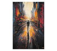 Puzzle pour Adolescents 75x50cm/1000pcs Lone Journey - Expressionist Abstract Urban Vision Jeu De Puzzle Pratique : Analyse Et Logique, Cadeaux De Noël Et d'anniversaire 75x50cm/1000pcs