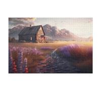 Puzzle pour Adolescents 75x50cm/1000pcs Lonely Cabin in The Mountains Jeu De Puzzle pour Adultes - Casse-tête - Décoration Parfaite - Interaction Parent-Enfant 75x50cm/1000pcs