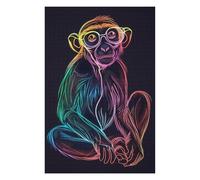 Puzzle pour Adolescents 75x50cm/1000pcs Monkey Animal Neon Puzzle pour Adultes Jeu Manuel Défi Difficile Jeu Stimulant Cadeaux 75x50cm/1000pcs