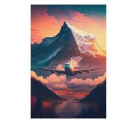 Puzzle pour Adolescents 75x50cm/1000pcs Mountain Flight Sunset Puzzle pour Adultes Jeu Manuel Défi Difficile Jeu Stimulant Cadeaux 75x50cm/1000pcs