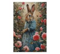Puzzle pour Adolescents 75x50cm/1000pcs Mrs. Rabbit in A Rose Garden Puzzles pour Adolescents, Jouets Anti-Stress, Cadeaux pour Femmes, Interaction Parent-Enfant 75x50cm/1000pcs