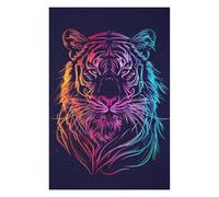 Puzzle pour Adolescents 75x50cm/1000pcs Neon Tiger Animal Puzzle pour Adultes - Jouets À Monter Soi-même - Défi Difficile - Cadeaux De Noël Et d'anniversaire 75x50cm/1000pcs