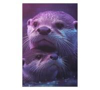 Puzzle pour Adolescents 75x50cm/1000pcs Otter Duo in Purple Light Puzzle pour Adultes Jeux Amusants Découpe De Précision Cadeaux Uniques d'anniversaire Et De Noël 75x50cm/1000pcs