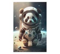 Puzzle pour Adolescents 75x50cm/1000pcs Panda Astronaut on Moon Puzzle pour Adultes, Jeu Familial, Défi Difficile, Cadeaux De Noël Et d'anniversaire 75x50cm/1000pcs
