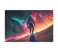 Puzzle pour Adolescents 75x50cm/1000pcs Pièces De Puzzle Astronaut on Alien Planet Puzzles pour Adultes Jeu Manuel Décoration Parfaite Défi À Compléter 75x50cm/1000pcs