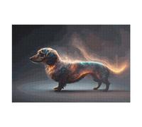 Puzzle pour Adolescents 75x50cm/1000pcs Pièces De Puzzle Colorful Dachshund in Abstract Art Puzzles pour Adultes Jeu Manuel Décoration Parfaite Défi À Compléter 75x50cm/1000pcs