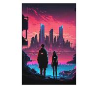 Puzzle pour Adolescents 75x50cm/1000pcs Pièces De Puzzle Future City Skyline Puzzles pour Adultes, Jouet, Décoration Murale, Améliore La Mémoire, Difficile À Compléter 75x50cm/1000pcs