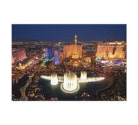 Puzzle pour Adolescents 75x50cm/1000pcs Pièces De Puzzle Las Vegas Night Lights A City That Never Sleeps Puzzles pour Adultes Jeu Manuel Décoration Parfaite Défi À Compléter 75x50cm/1000pcs