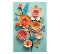 Puzzle pour Adolescents 75x50cm/1000pcs Pièces De Puzzle Paper Flowers Retro Puzzles pour Adultes Jeu Manuel Décoration Parfaite Défi À Compléter 75x50cm/1000pcs
