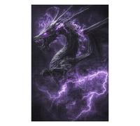 Puzzle pour Adolescents 75x50cm/1000pcs Purple Lightning Dragon Puzzle pour Adultes - Jouets À Monter Soi-même - Défi Difficile - Cadeaux De Noël Et d'anniversaire 75x50cm/1000pcs