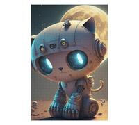 Puzzle pour Adolescents 75x50cm/1000pcs Robotic Cat on The Moon Puzzle pour Adultes - Jouets À Monter Soi-même - Défi Difficile - Cadeaux De Noël Et d'anniversaire 75x50cm/1000pcs