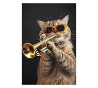 Puzzle pour Adolescents 75x50cm/1000pcs Scottish Fold Trumpet Puzzle pour Adultes, Jouet, Décoration Murale, Défi Difficile, Activités Amusantes À La Maison 75x50cm/1000pcs