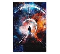Puzzle pour Adolescents 75x50cm/1000pcs Silhouette in A Futuristic Tunnel Jeu De Réflexion pour Adultes, Amusant Et Humoristique, pour Stimuler Votre Cerveau 75x50cm/1000pcs