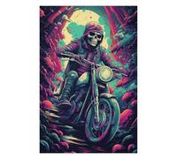 Puzzle pour Adolescents 75x50cm/1000pcs Skull Rider Neon Dreams -1 Puzzles pour Adultes Jeu Pratique, Amusant Et Humoristique Aidez Votre Cerveau À Faire Travailler 75x50cm/1000pcs