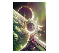 Puzzle pour Adolescents 75x50cm/1000pcs Space Station Orbiting Planet -1 Puzzle pour Adultes - Jouets À Monter Soi-même - Défi Difficile - Cadeaux De Noël Et d'anniversaire 75x50cm/1000pcs