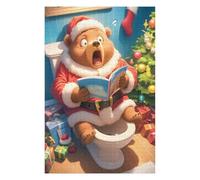 Puzzle pour Adolescents 75x50cm/1000pcs Surprised Santa Bear Puzzle pour Adultes, Jouet, Décoration Murale, Défi Difficile, Activités Amusantes À La Maison 75x50cm/1000pcs