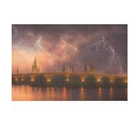 Puzzle pour Adolescents 75x50cm/1000pcs Thunderstorm Over The Bridge Jeu De Puzzle pour Adultes - Casse-tête - Décoration Parfaite - Interaction Parent-Enfant 75x50cm/1000pcs