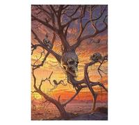 Puzzle pour Adolescents 75x50cm/1000pcs Tree Branch Skull Animals Puzzles pour Adultes Jouets Anti-Stress Décoration Murale Activités Amusantes À La Maison, 75x50cm/1000pcs