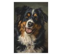 Puzzle pour Adolescents 75x50cm/1000pcs Tri-Color Australian Shepherd Portrait Puzzle Anti-Stress, Jouet Idéal pour Se Détendre Pendant Les Vacances À La Maison, Parfait comme Cadeau 75x50cm/1000pcs