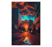 Puzzle pour Adolescents 75x50cm/1000pcs Urban Sunset Reflections Puzzle pour Adultes Jeux Relaxants Décoration Parfaite Difficile À Compléter 75x50cm/1000pcs