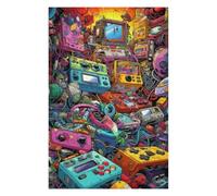 Puzzle pour Adolescents 75x50cm/1000pcs Vibrant Retro Gaming Collage -6 Jeu De Puzzle pour Adultes - Casse-tête - Décoration Parfaite - Interaction Parent-Enfant 75x50cm/1000pcs