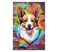 Puzzle pour Adolescents 75x50cm/1000pcs Welsh Corgi Dog Graffiti Puzzles pour Adolescents Jeux Relaxants Course De Vitesse Manuelle Difficile Et Stimulant 75x50cm/1000pcs