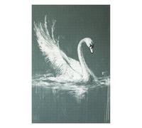 Puzzle pour Adolescents 75x50cm/1000pcs White Swan on Dark Lake Puzzle À Monter Soi-même - Jouets pour Améliorer La Mémoire - Cadeaux Uniques pour Un Anniversaire Ou Noël 75x50cm/1000pcs