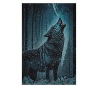 Puzzle pour Adolescents 75x50cm/1000pcs Wolf Howls at Moon Puzzles pour Adolescents Jeux Relaxants Course De Vitesse Manuelle Difficile Et Stimulant 75x50cm/1000pcs