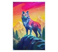 Puzzle pour Adolescents 75x50cm/1000pcs Wolf Stand in Mountains Puzzle pour Adultes Jeux en Famille Vacances À La Maison Passer Le Temps Faire Travailler Son Cerveau 75x50cm/1000pcs