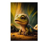 Puzzle pour Adolescents Adorable Lizard Trio in Fantasy Forest Puzzle pour Adultes Jeux Amusants Améliore La Mémoire Activités Amusantes À La Maison, 38x26cm/1000pcs