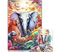 Puzzle pour Adolescents Animaux d'Afrique 1000 pièces Puzzles pour Adultes et Adolescents, renforce l'amour Entre Couples à partir de 14 Ans 50x75cm