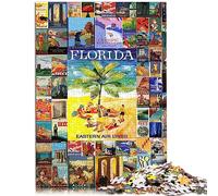 Puzzle pour Adolescents Art Mural de Voyage Vintage 1000 pièces Puzzles en Bois Convient aux Adultes et aux Adolescents de 12 Ans et Plus Grands Cadeaux et Jouets Taille: 50x75cm