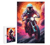 Puzzle pour Adolescents Astronaut Motorcycle Ride Puzzle Adulte Anti-Stress, Cadeau d'anniversaire, Cadeaux, 1000 PCS
