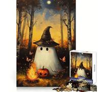Puzzle pour Adolescents Chapeau de sorcière et feu follet 1000 pièces Stimule la mémoire Divertissement Occasionnel Découpe de qualité Cadeau d'anniversaire (50x75cm)