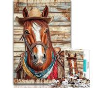 Puzzle pour Adolescents, Cheval de Cow-Boy, 1 000 pièces, Jouets éducatifs, Anti-Stress, Cadeaux et Jouets de qualité, 26x38cm