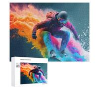 Puzzle pour Adolescents Colorful Snowboarder in Action Puzzle Adulte Anti-Stress, Cadeau d'anniversaire, Cadeaux, 500 PCS
