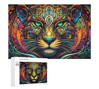 Puzzle pour Adolescents Colorful Tiger Portrait Artwork -3 Puzzle Adulte Anti-Stress, Cadeau d'anniversaire, Cadeaux, 1000 PCS