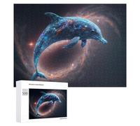 Puzzle pour Adolescents Cosmic Dolphin Dreamscape Puzzle Adulte Anti-Stress, Cadeau d'anniversaire, Cadeaux, 500 PCS