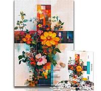 Puzzle pour Adolescents Croix Florale Puzzles pour Adultes 1000 pièces Jouets éducatifs et éducatifs Jeux familiaux pour renforcer l'amour Entre Couples (26x38cm)