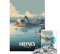 Puzzle pour Adolescents de 1000 pièces Affiche de Voyage de l'Opéra de Sydney Jeu éducatif pour Un Anniversaire ou des activités familiales (Dimensions 38x52cm)