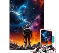 Puzzle pour Adolescents de 1000 pièces Astronaute dans Une tempête de nébuleuses Activités Amusantes à la Maison mais Aussi Un Jeu Familial Amusant et Humoristique pour Les 14 Ans et Plus (38x52cm)