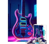 Puzzle pour Adolescents de 1000 pièces avec accords Lumineux Jeu éducatif de Guitare Jeu Stimulant Jouet Cadeau de Père Noël Secret mais Amusant et Humoristique (Taille 38x26cm)