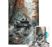 Puzzle pour Adolescents de 1000 pièces Chars traversant Une rivière Jeu de réflexion et de rapidité pour stimuler Le Cerveau (50x75cm)