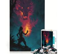 Puzzle pour Adolescents de 1000 pièces Confrontation avec Un Dragon de feu, Jeu Impossible, Anti-Stress intéressant, idéal comme Cadeau 38x52cm