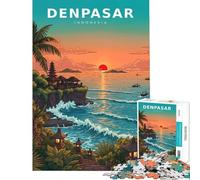 Puzzle pour Adolescents de 1000 pièces Coucher de Soleil doré sur l'île de Bali Jeu Manuel pour Adultes défi Difficile idéal comme Cadeau pour Toute la Famille (Taille 38x52cm)