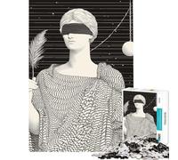 Puzzle pour Adolescents de 1000 pièces Figurine à Plumes avec Bandeau Jeu Manuel pour Adultes décoration Murale pour Toute la Famille (Taille 38x26cm)