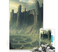 Puzzle pour Adolescents de 1000 pièces Forteresse désolée Extraterrestre, Jeu de réflexion Amusant et Humoristique, Cadeau d'anniversaire ou de Noël Original 38x26cm