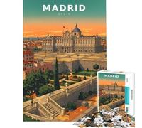 Puzzle pour Adolescents de 1000 pièces Grandeur Pastel du Palais de Madrid Jeu Manuel Amusant et Anti-Stress (50x75cm)